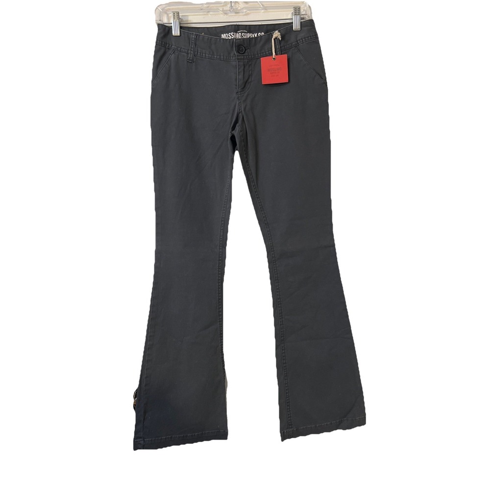 Mossimo Gray Flare Leg Lowest Rise Chino Pants‎ Women Size 3 New